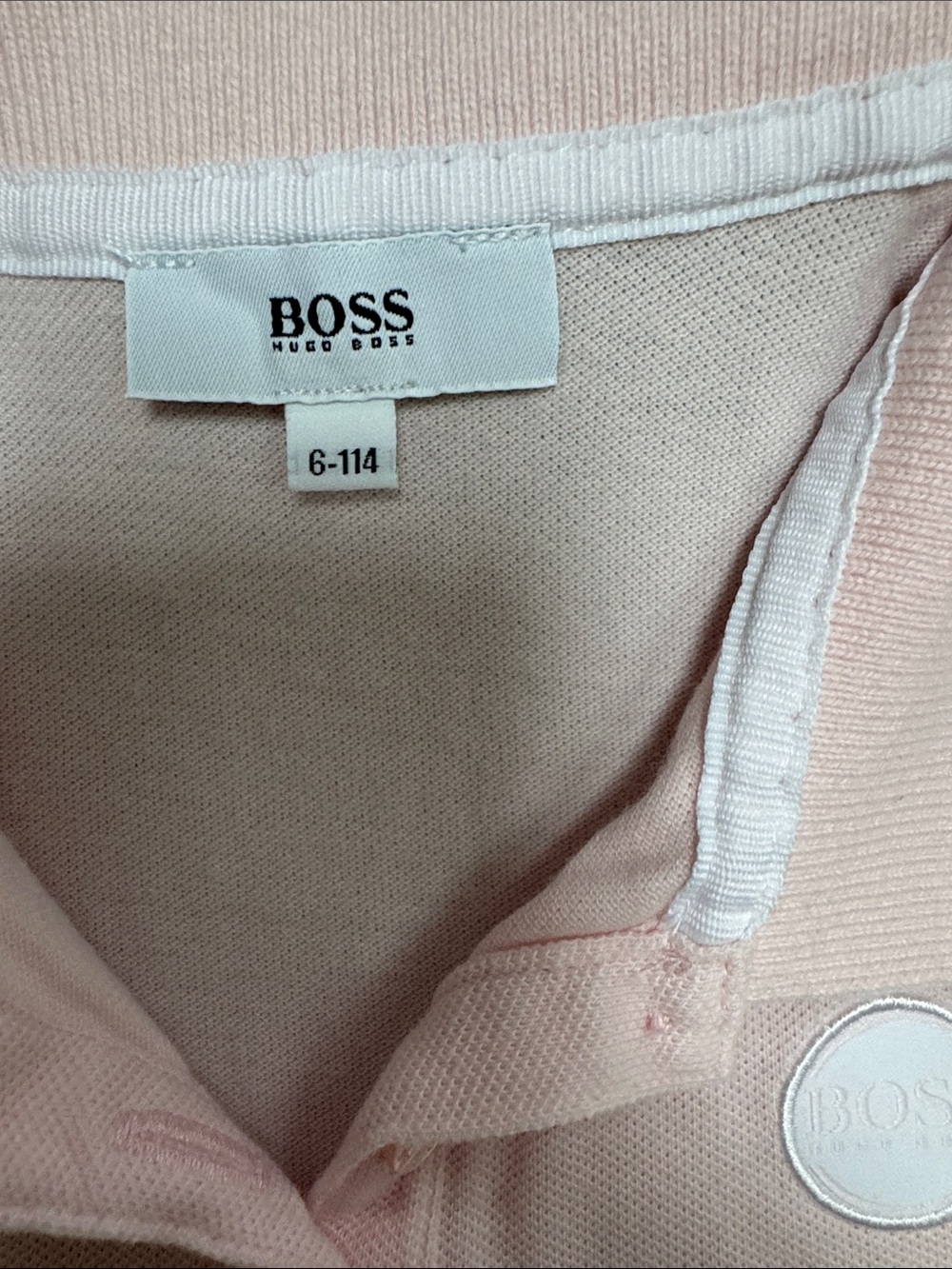 BOSS Girls Pale Pink Polo Dress - Picture 4 of 11